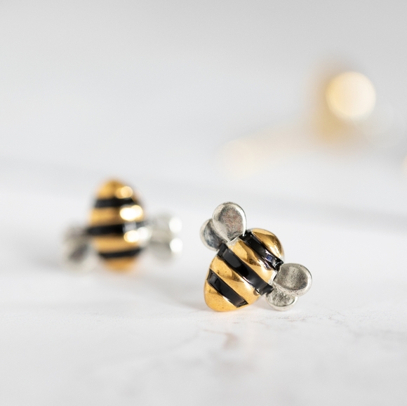 Honey Bee Earring Studs (S925) - Only 1 left! - Picture 2 of 6